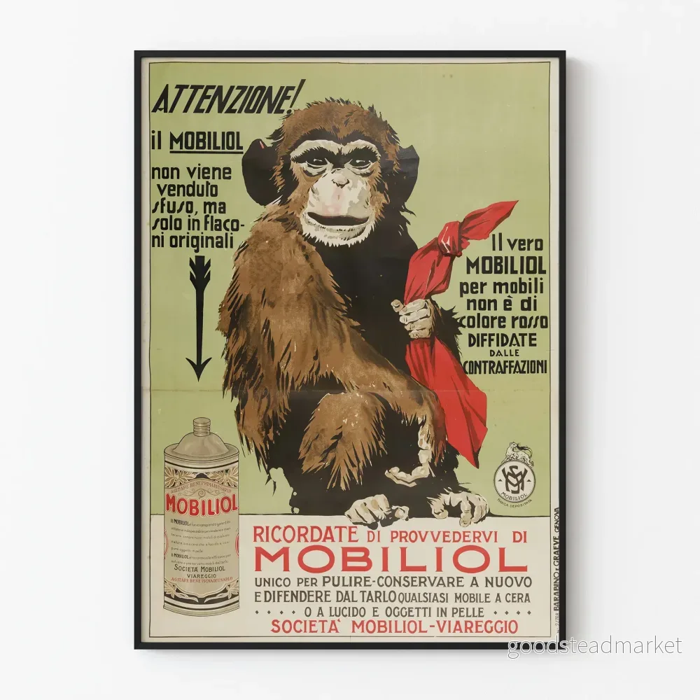 Vintageposter MobilioL väggdekoration apa