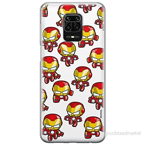 ERT GROUP mobiltelefonfodral för Xiaomi REDMI NOTE 9 PRO/ 9S originalt och officiellt licensierat Marvel mönster Iron Man 031 anpassad till formen på mobiltelefonen, fodral tillverkad av TPU plast 5904805156670