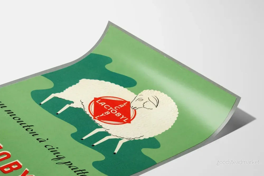 Vintageposter Lactobyl väggdekoration får - Bild 3