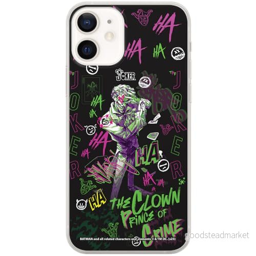 ERT GROUP mobiltelefonfodral för Iphone 12 Mini originalt och officiellt licensierat DC mönster Joker 027 optimalt anpassad till formen på mobiltelefonen, fodral tillverkad av TPU plast 5905795052539