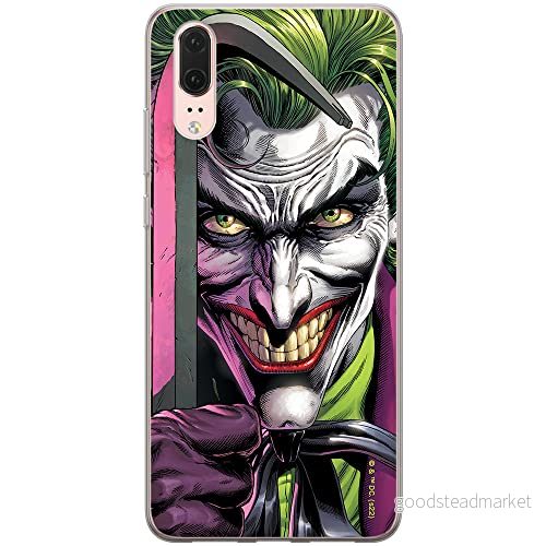 ERT GROUP mobiltelefonfodral för Huawei P20 originalt och officiellt licensierat DC mönster Joker 014 Vit optimalt anpassad till formen på mobiltelefonen, fodral tillverkad av TPU plast 5905131562746