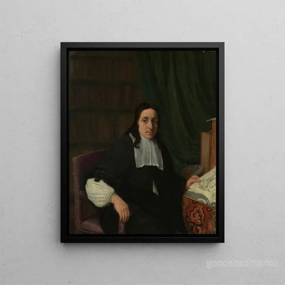 Målning av en samlare, kanske Constantijn Sennepart 1625-1703 - Adriaen van Ostade | Konsttryck