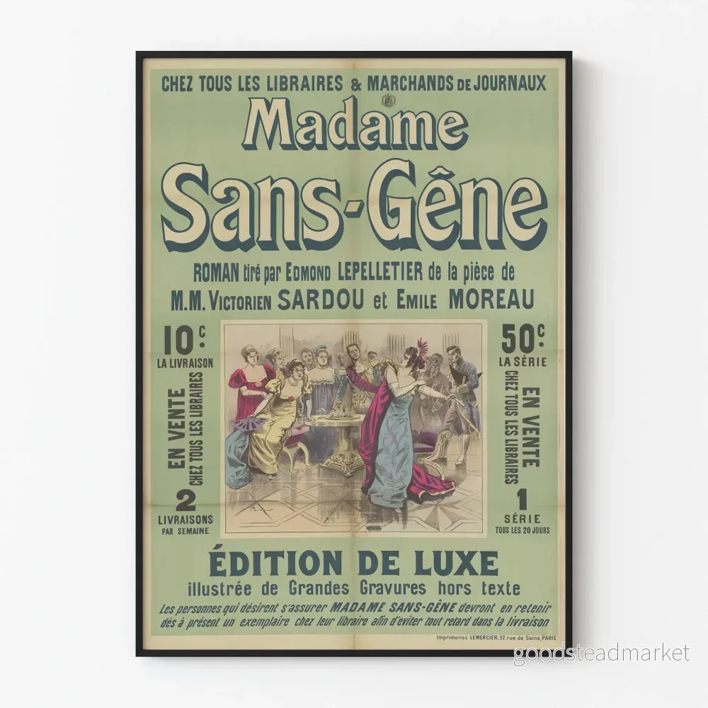 Vintageposter Madame Sans-Gêne lyxutgåva
