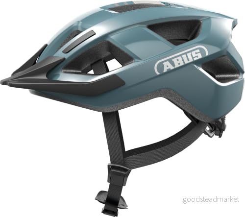 ABUS Aduro 3.0 LED cykelhjälm sportig cityhjälm i snygg design för vardagliga och sportiga turer med bakljus dam herr storlek S, blå 4003318383588