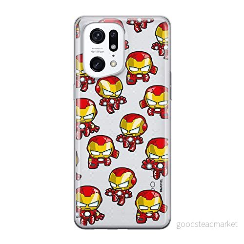 ERT GROUP mobiltelefonfodral för Oppo FIND X5 PRO originalt och officiellt licensierat Marvel mönster Iron Man 031 optimalt anpassad till formen på mobiltelefonen, gedeeltelijk transparant 5905511413521