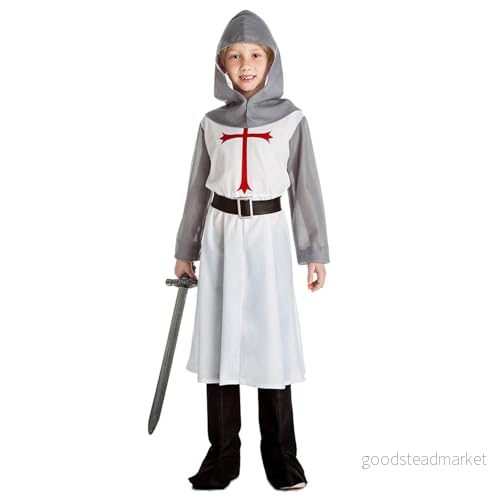 Boland 5 delad medeltida riddarkostym för barn, kostym temafester eller karneval, sagodräkt 8712026823946