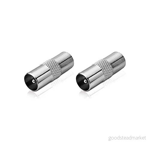 conecto antennadapter, F uttag till IEC koaxkontakt, adapter för anslutning av anslutningar med satellitkontakter, set om 2 4250684929104
