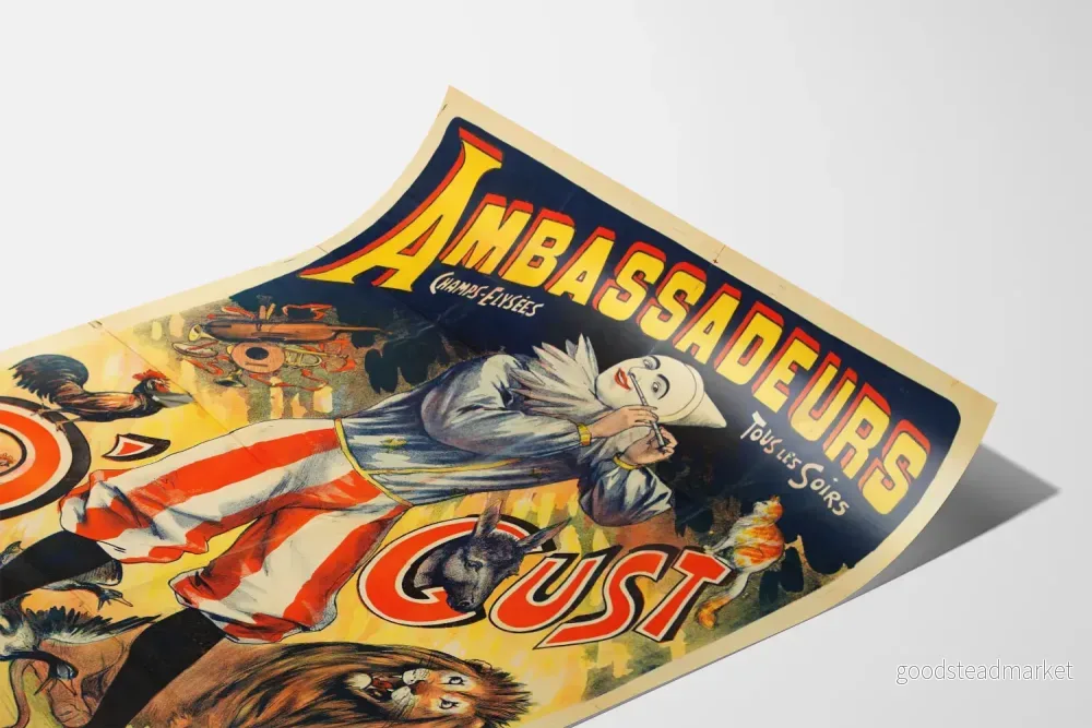 Vintageposter Ambassadeurs Champs-Élysées med clown och djur - Bild 3